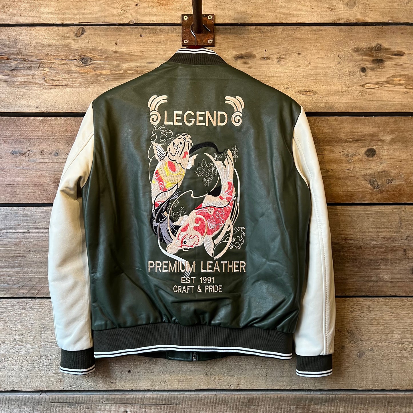 Varsity Isu Bomber Jacket - Green / White