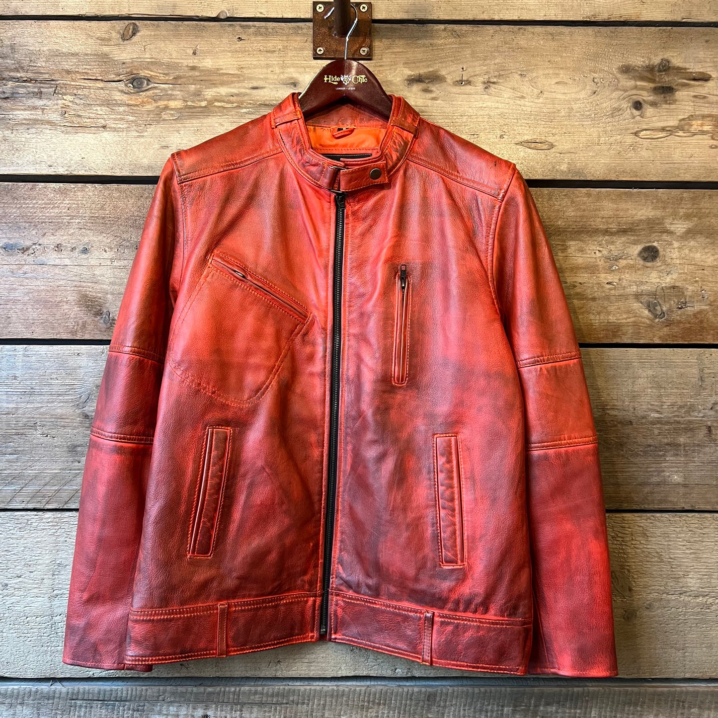 Fight Club Biker Jacket - Burnt Orange
