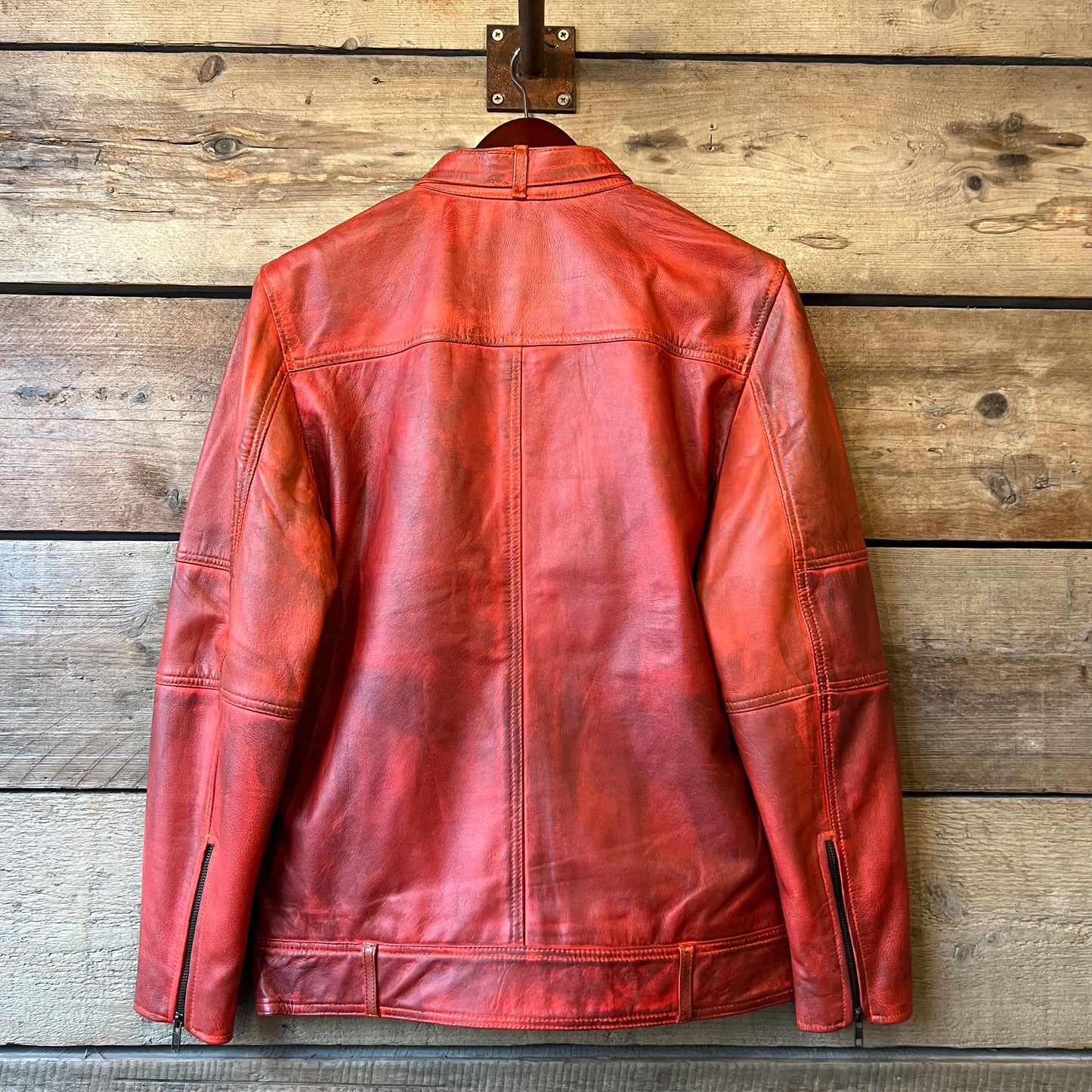 Fight Club Biker Jacket - Burnt Orange